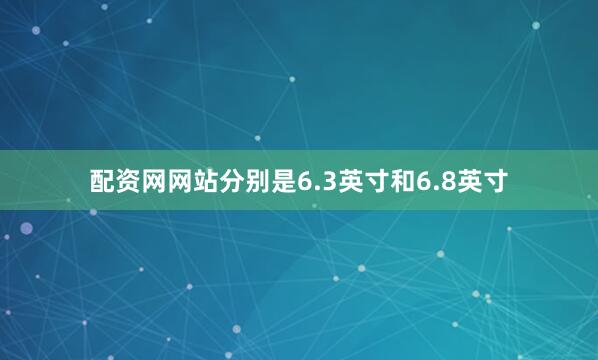 配资网网站分别是6.3英寸和6.8英寸